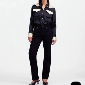 NWT Alexa Chung for Madewell High-Rise Straight Jean in Outridge Wash